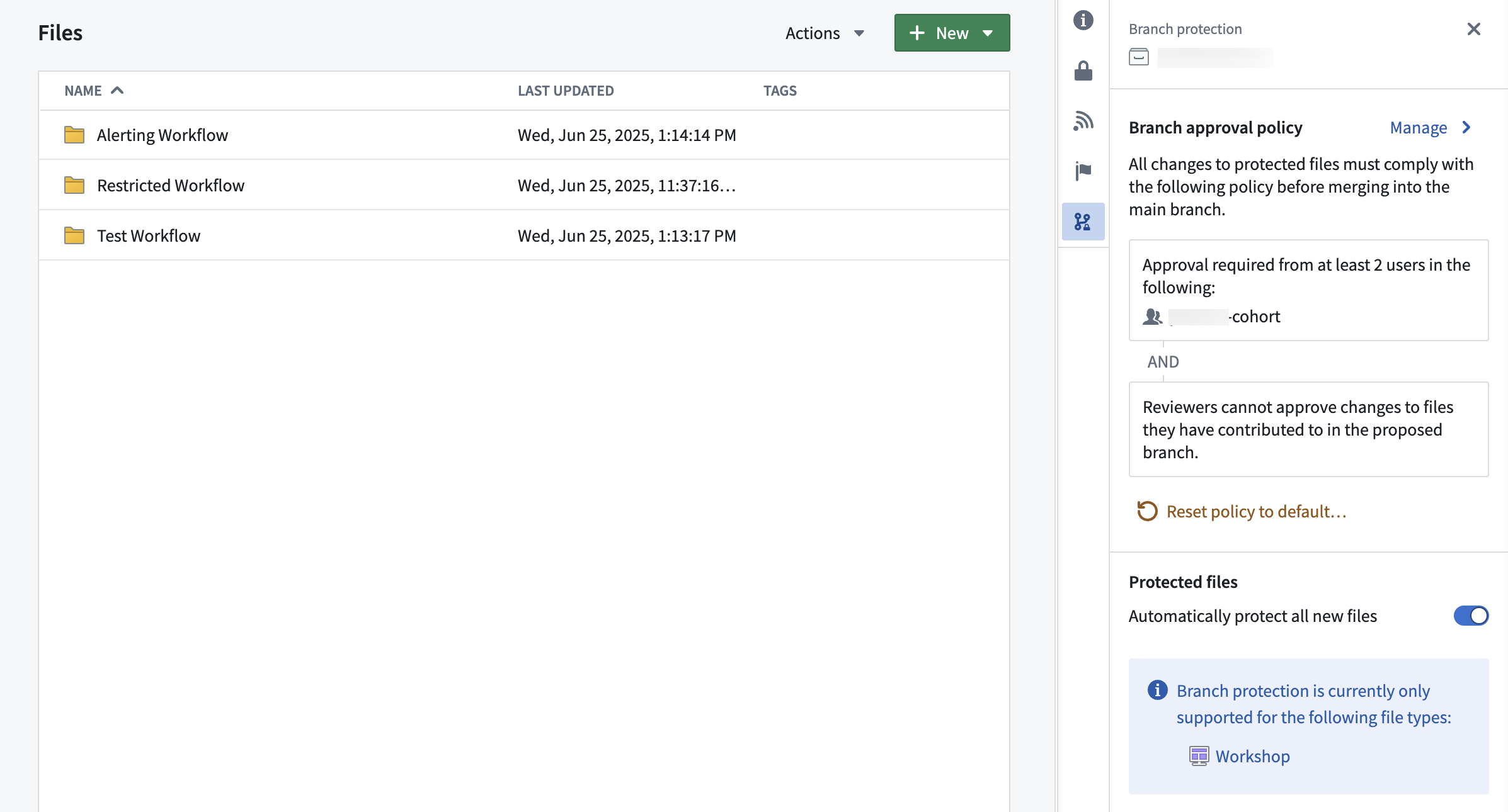 Project with custom approval policy.