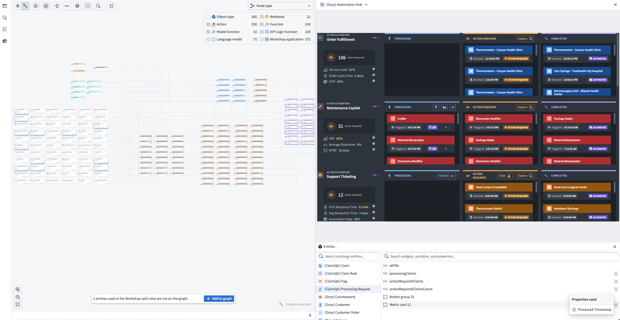 The graph and application views of Workflow Lineage.