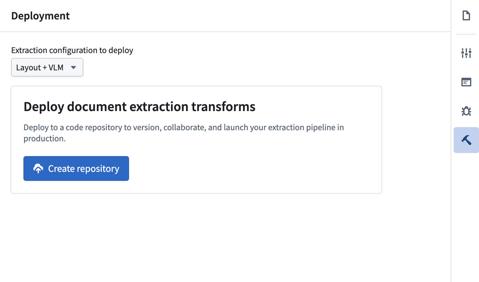 Choose a validated extraction strategy and deploy to a Python transforms to batch process documents.