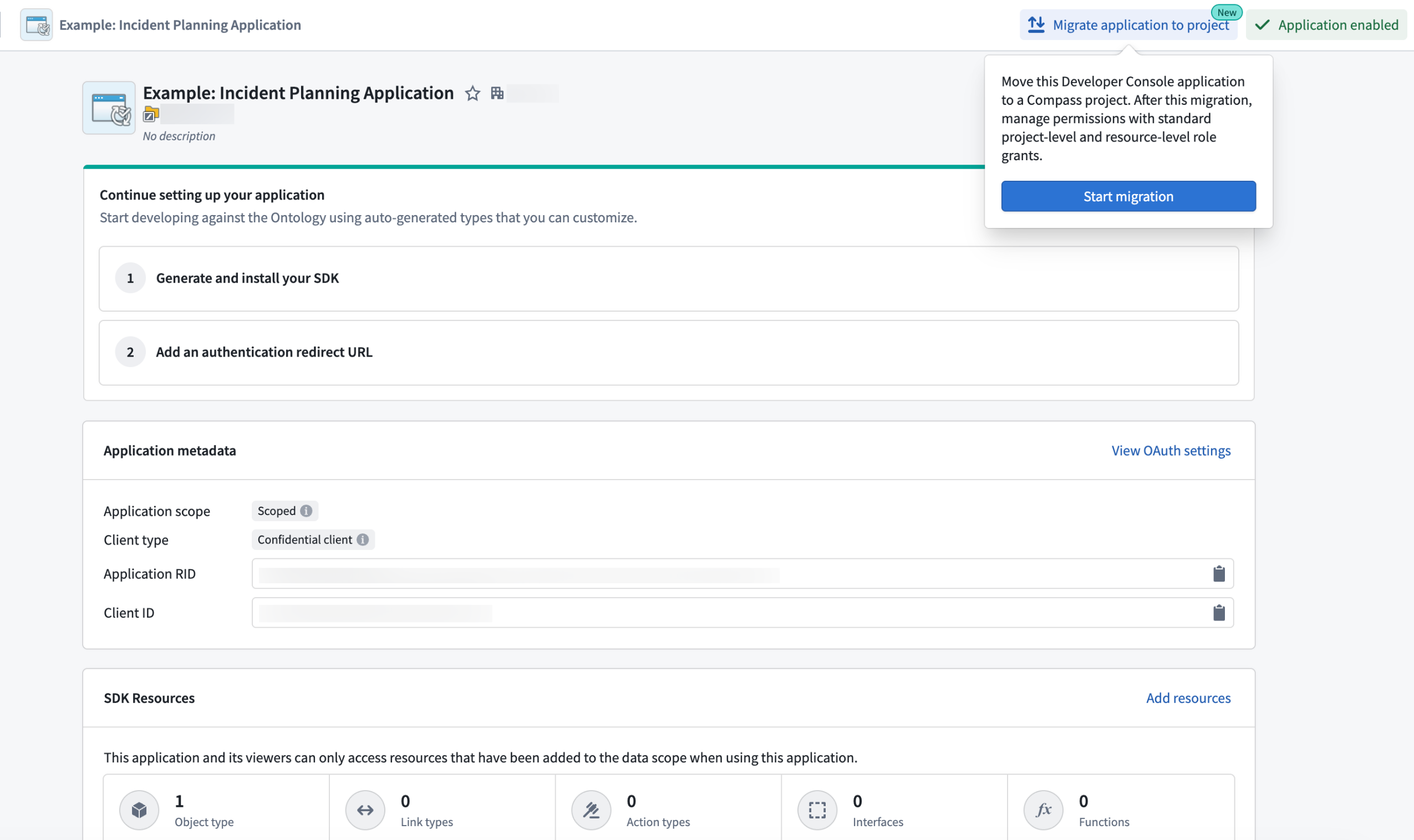 The migration callout for legacy Developer Console applications.