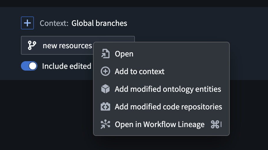 Open in Workflow Lineage option in AI FDE.