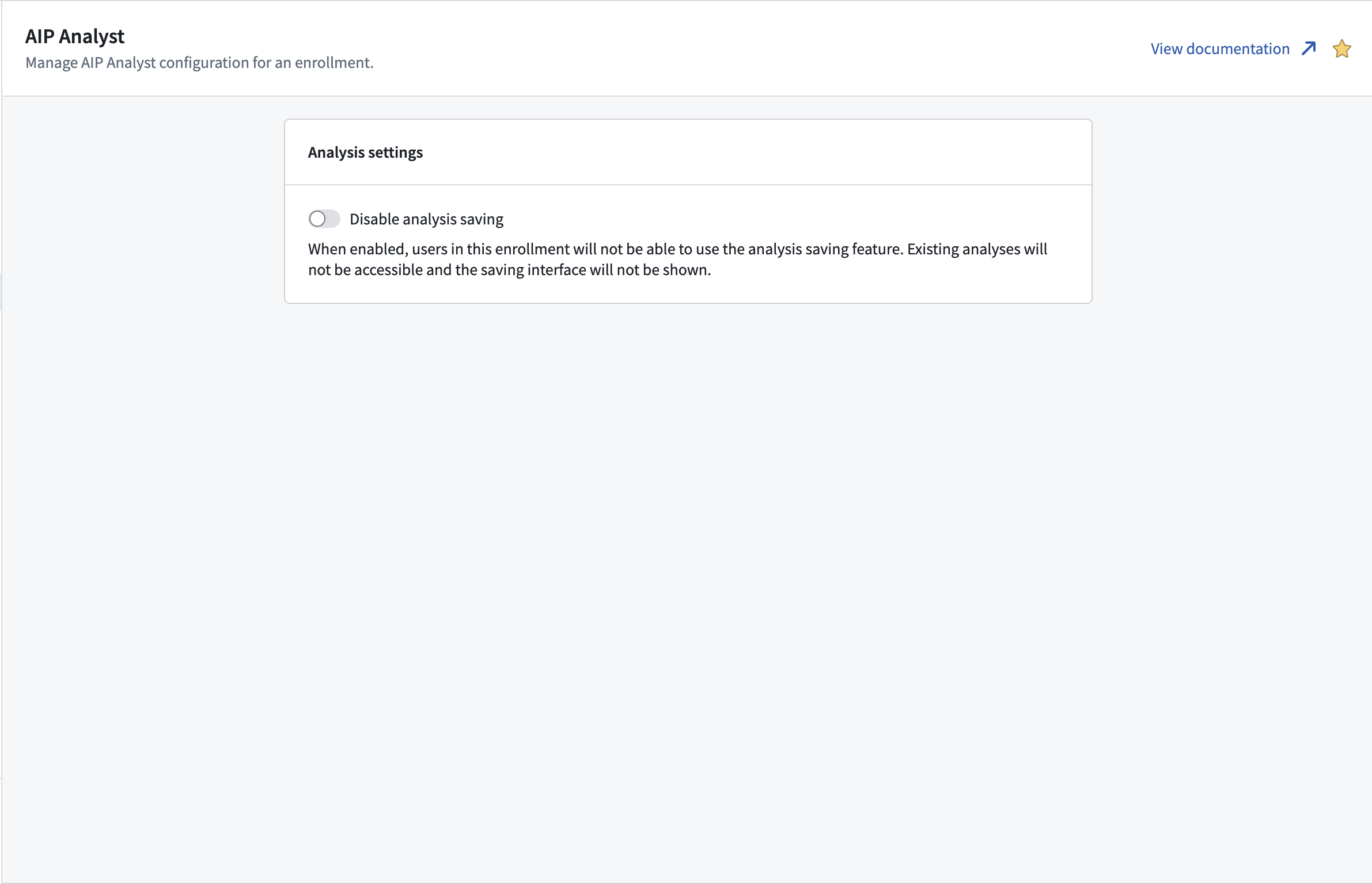 Configure analysis settings in Control Panel.