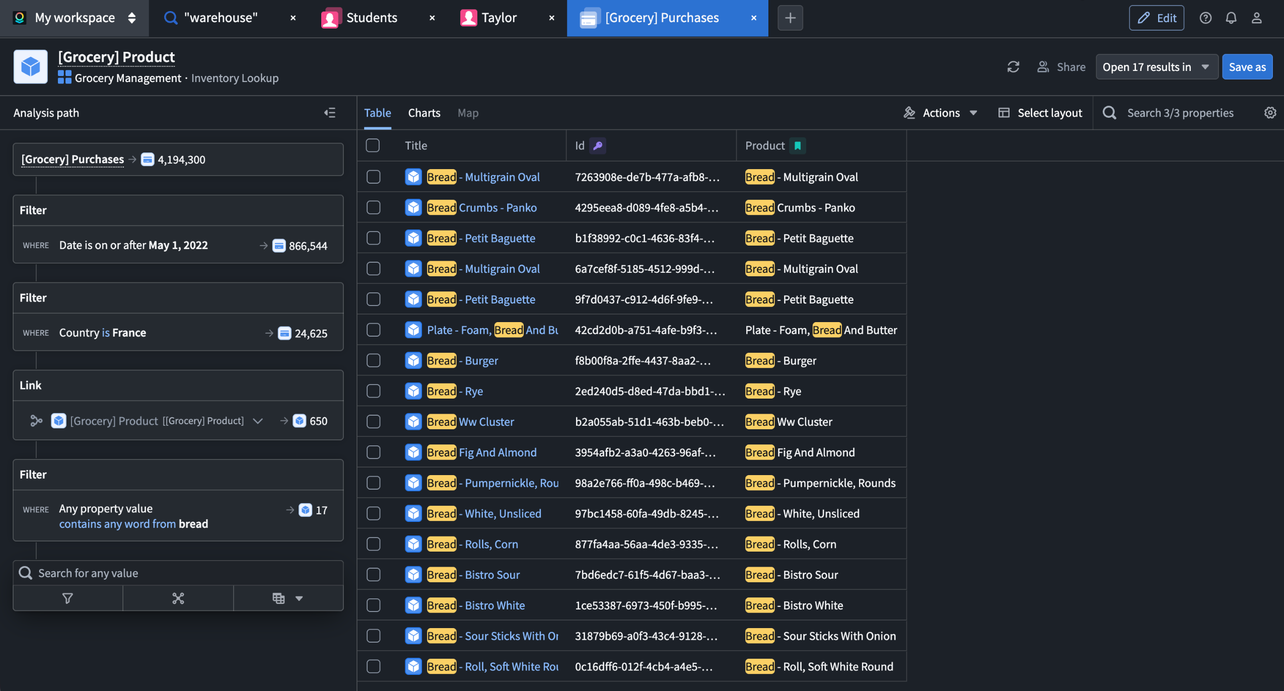 An Insight exploration open alongside other tabs in a Carbon workspace.