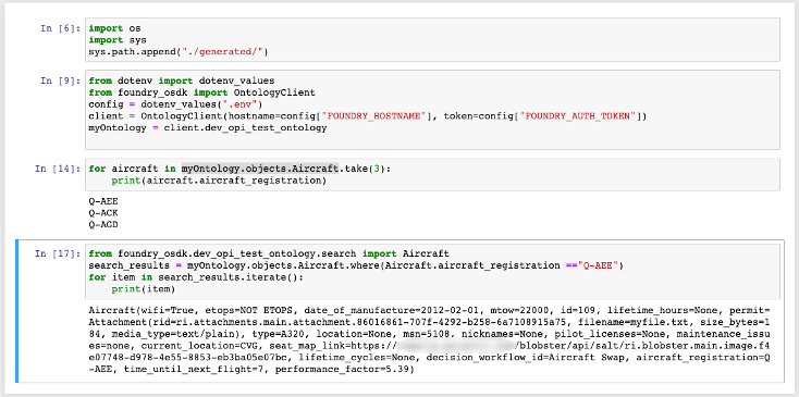 Generating Python packages with the desired object types, action types and links