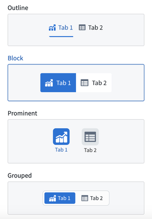 Tab preset options and previews.