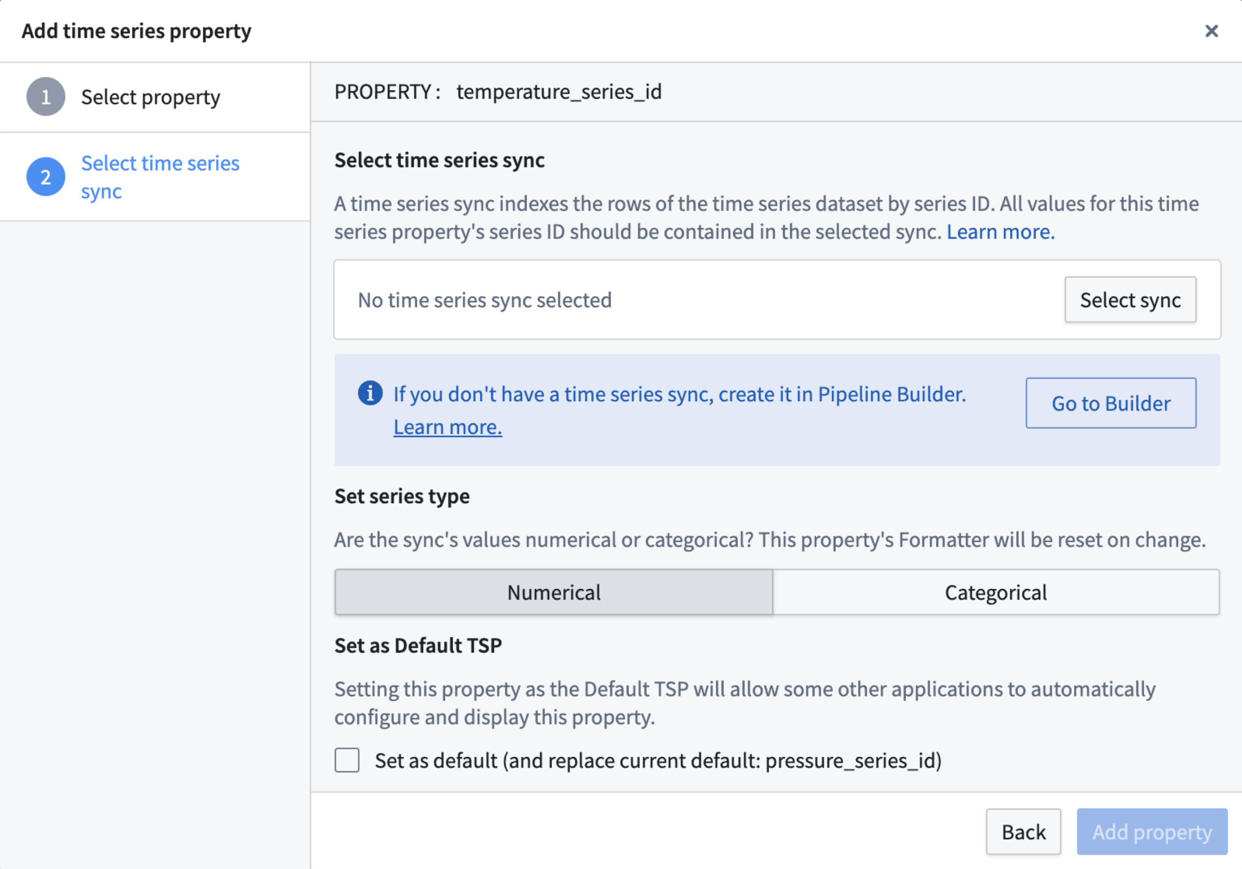 Add time series property