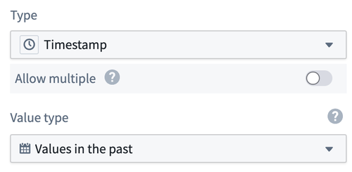 The value type selector in Ontology Manager, allowing a user to assign a value type to a property.