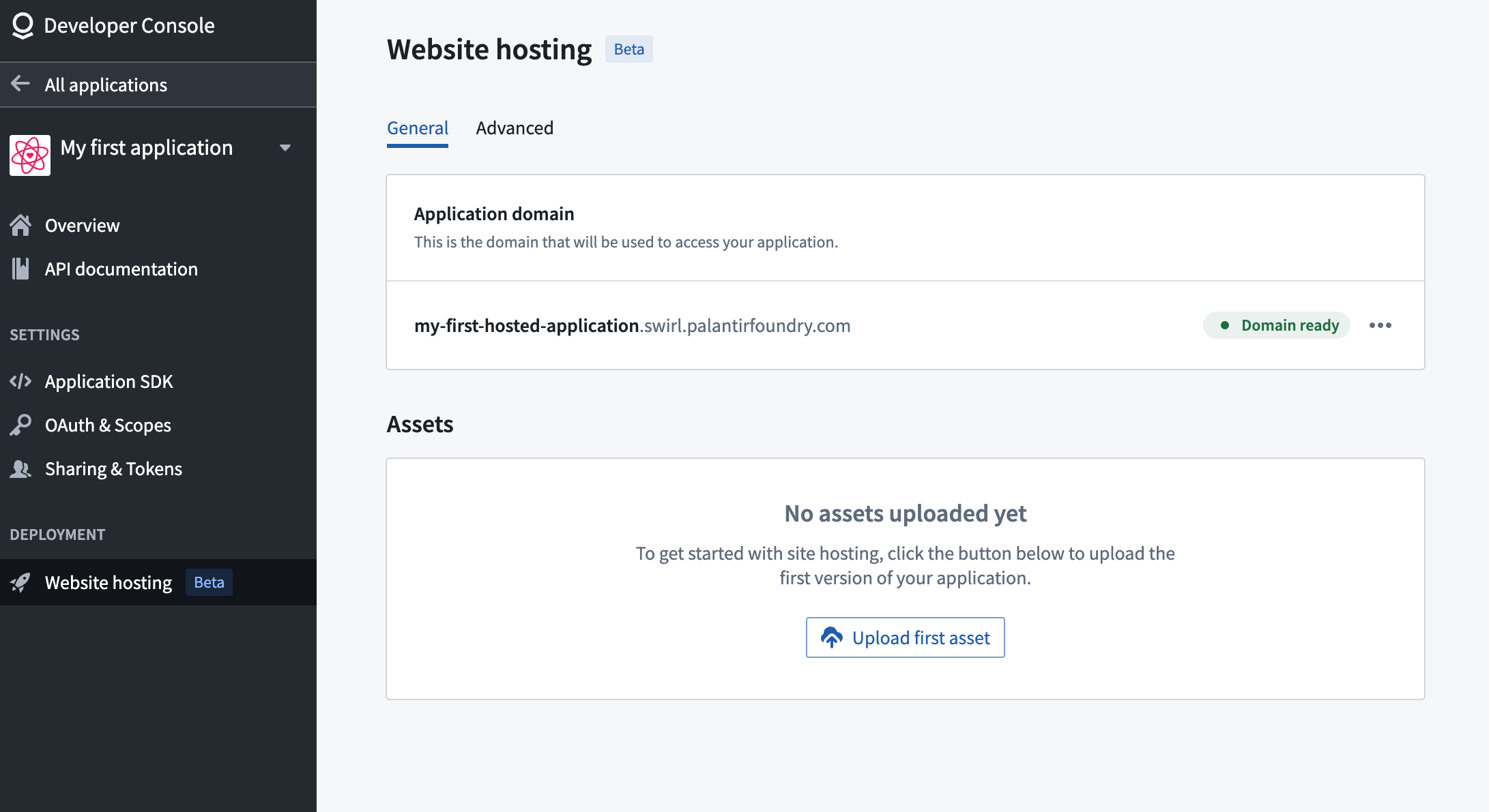 Support for static website hosting is coming soon to Developer Console.