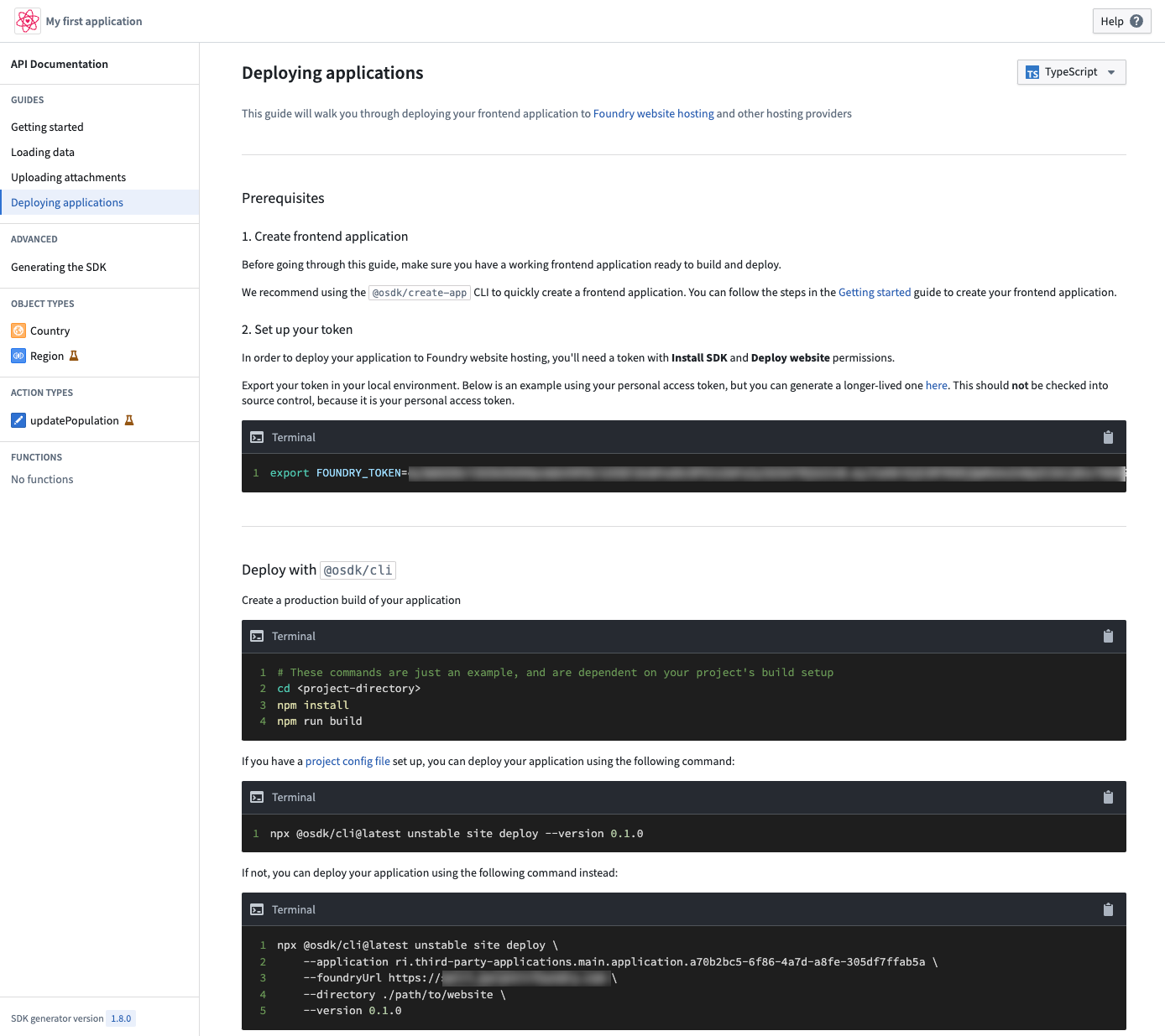 Deploying applications tutorial within the OSDK application documentation.