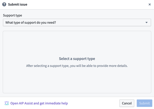 AIP Assist in the issue submission flow.