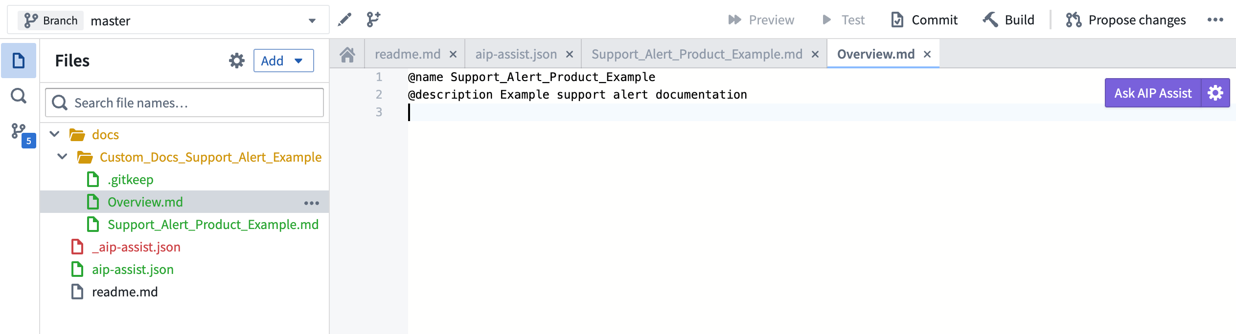 Create your @name, @description followed by documentation in your new product folder.