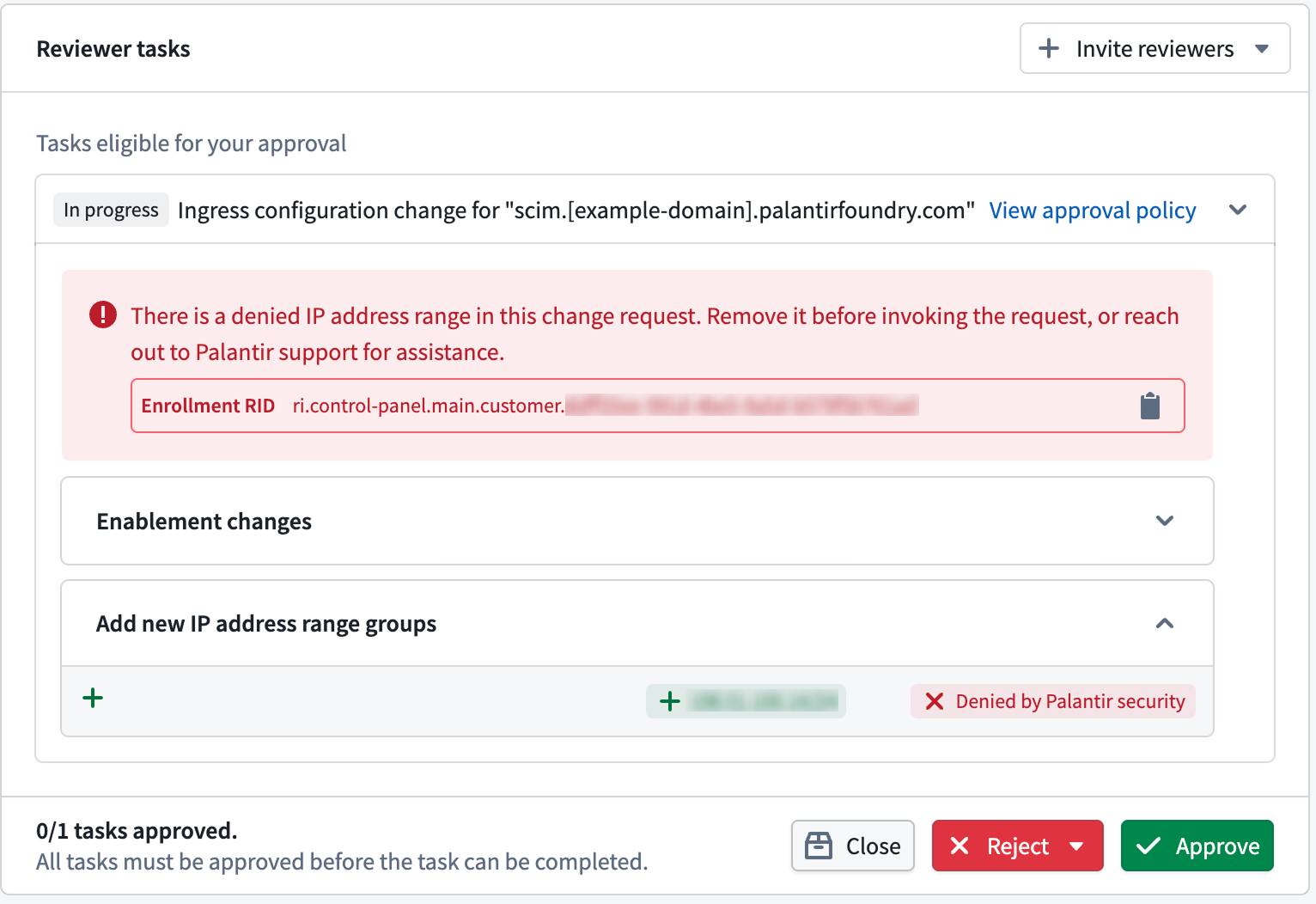 An error message indicating your requested IP address is denied.