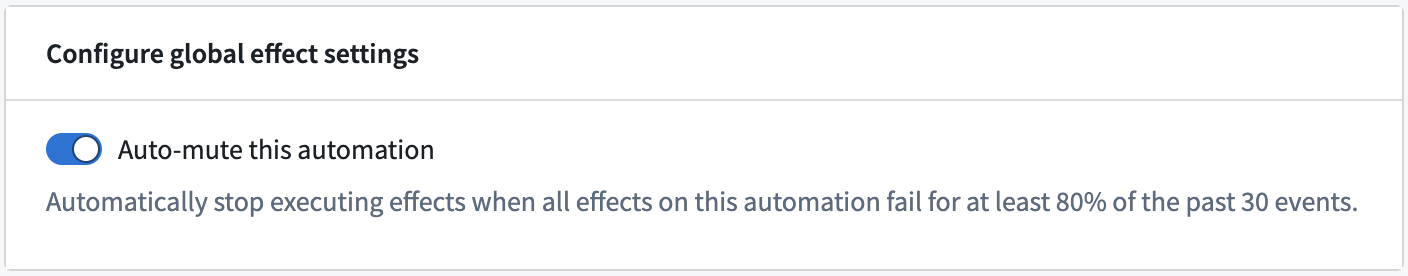 Auto-mute setting in the automation configuration.
