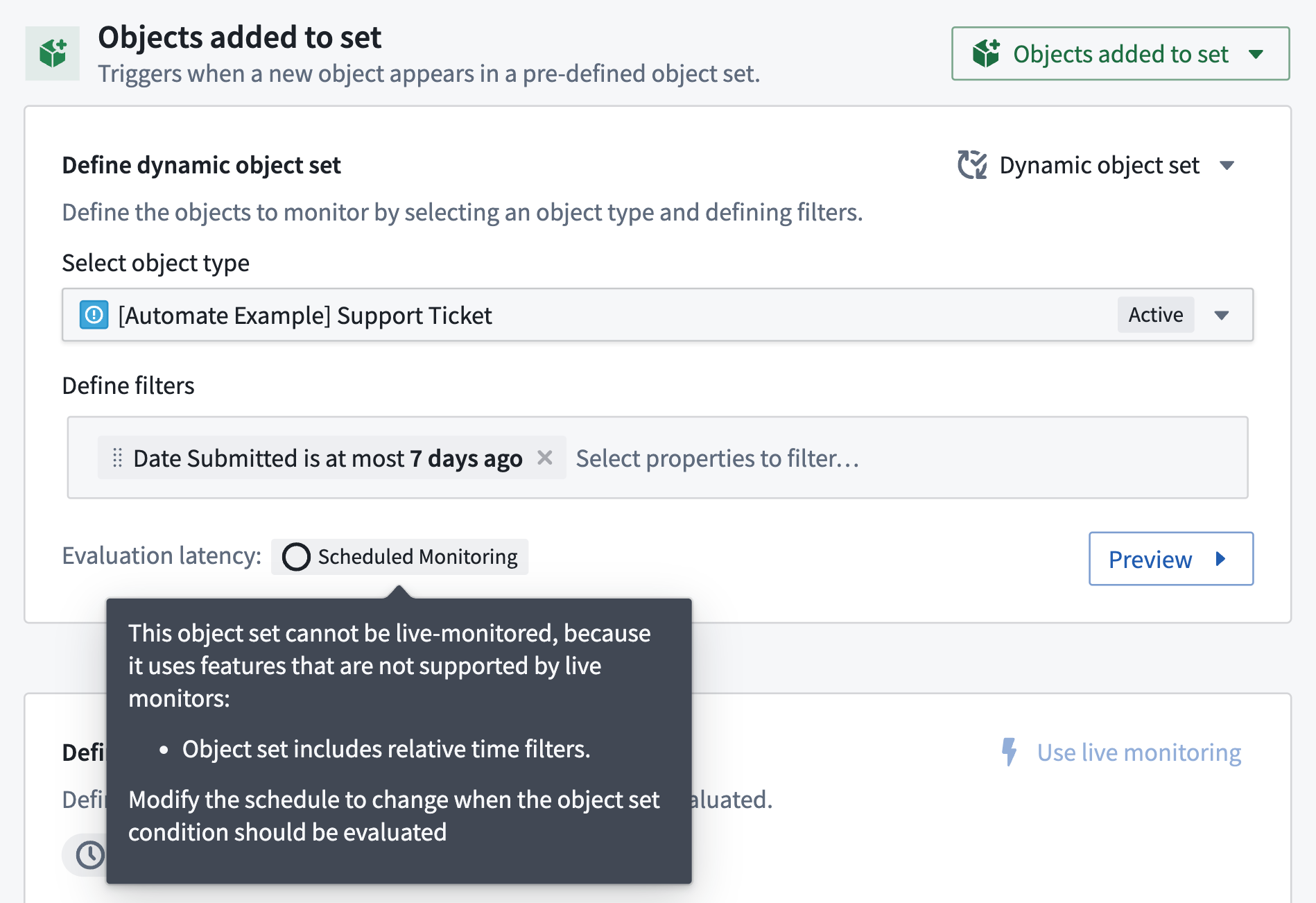 Scheduled monitoring reasons