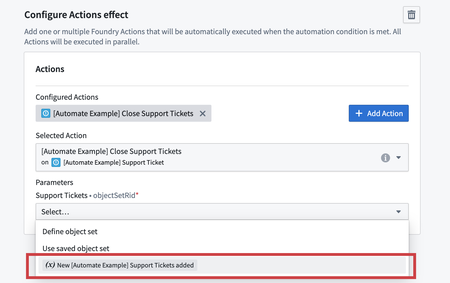 Actions effect using effect input