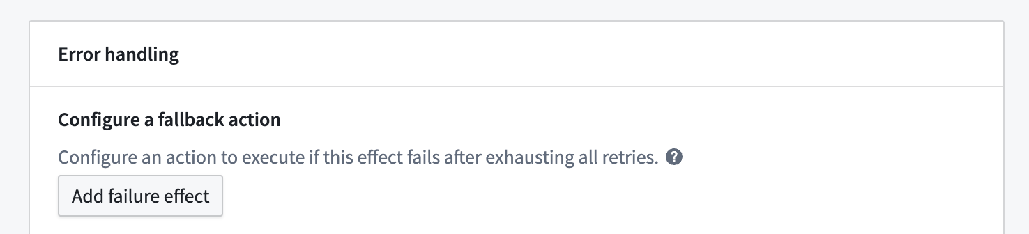 Fallback effect configuration