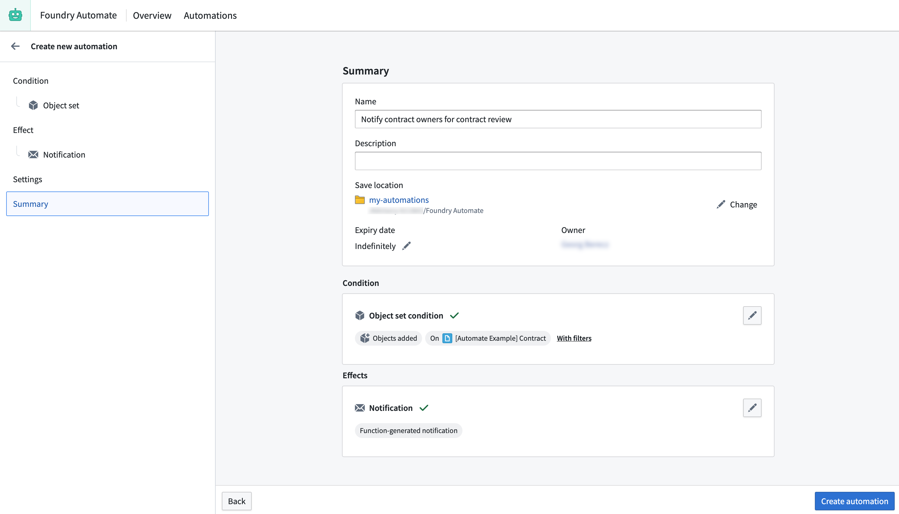 Notify contract owners example - overview