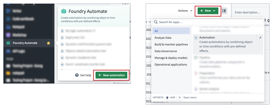 Automate create automation