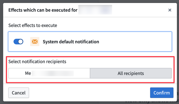 Manual execution recipients
