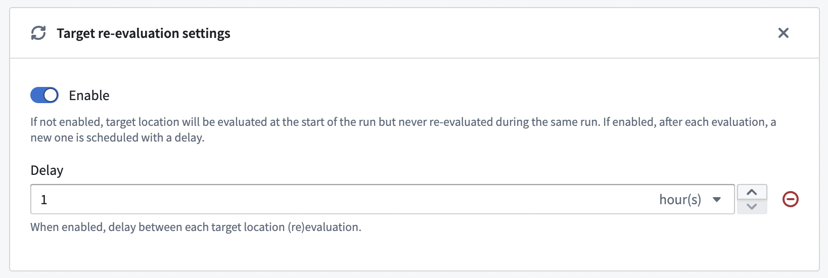 Streaming WebIDs cache re-evaluation configuration options.
