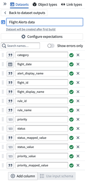 Screenshot of scheme-filled dataset output pane