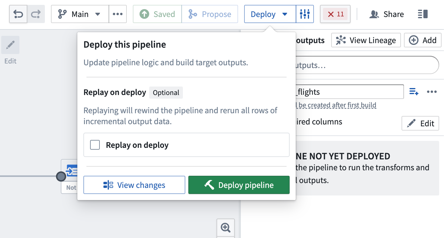 Example of incremental deploy