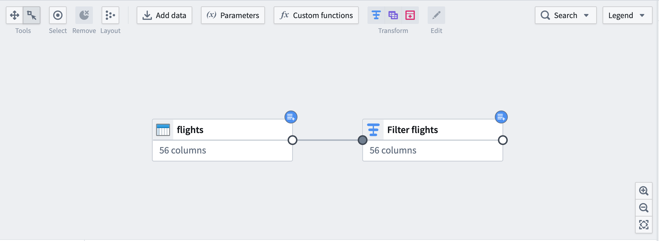 Example of incremental transform on graph