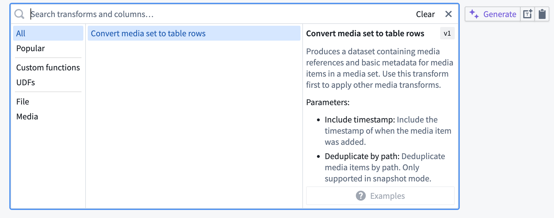 Screenshot of media set to table board