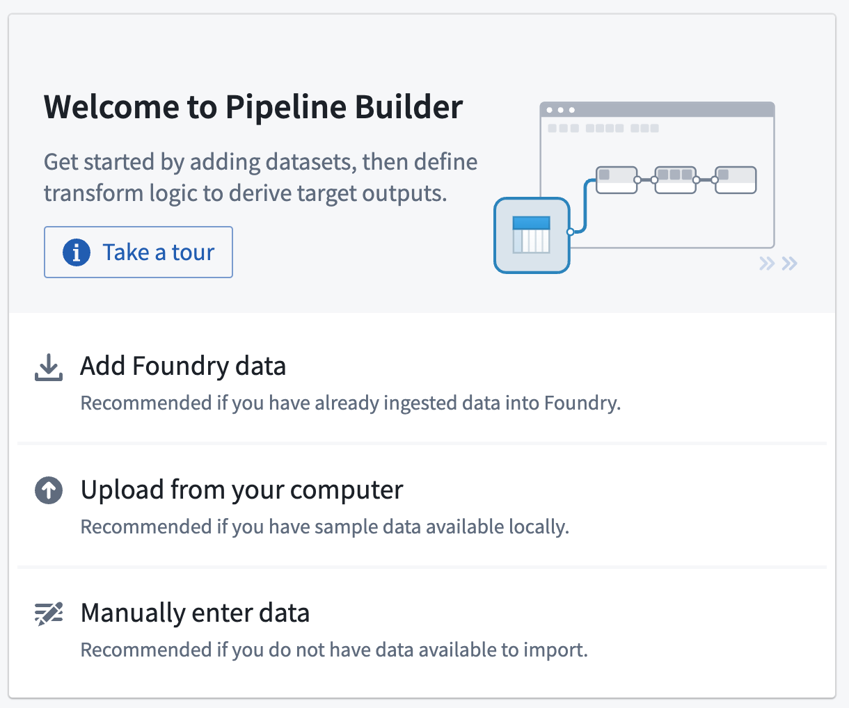 Screenshot of Choose pipeline location popover