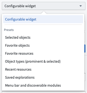 Widget type