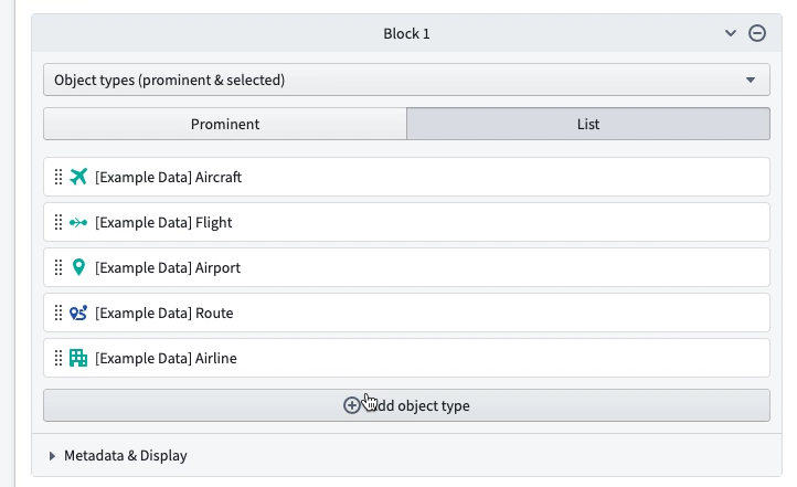 Object type list