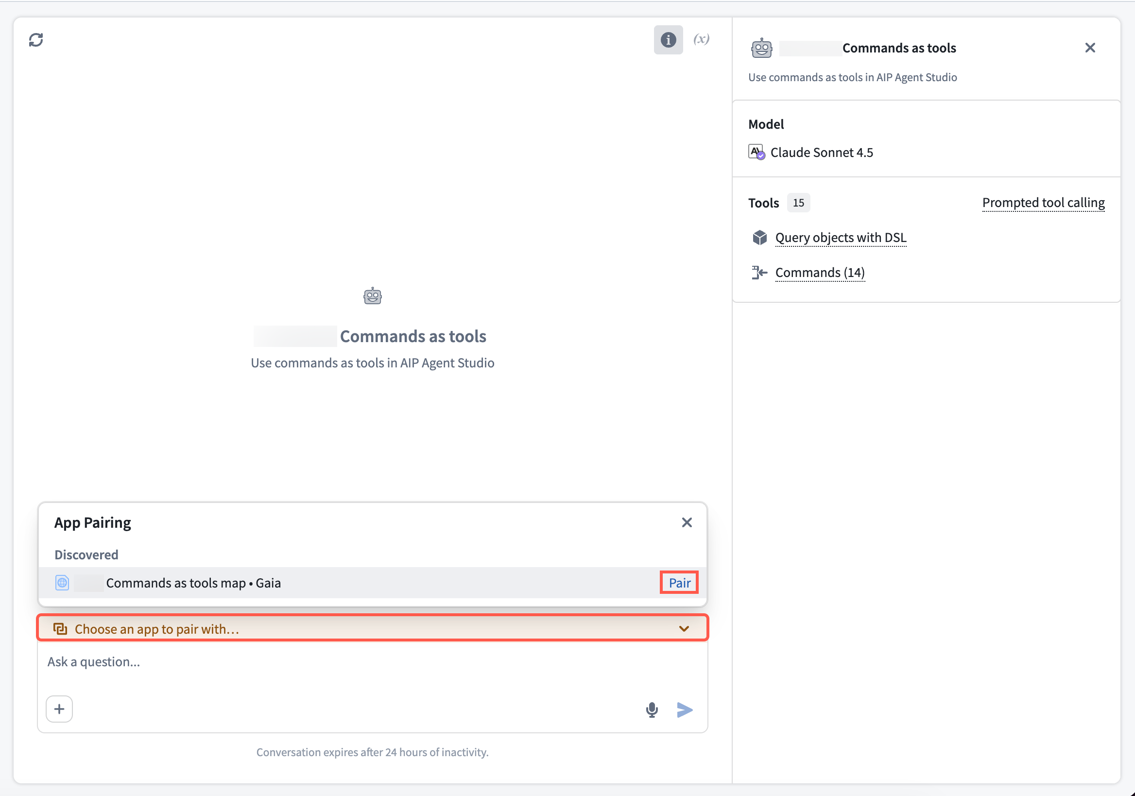 A user pairs their chatbot with a Gaia map.