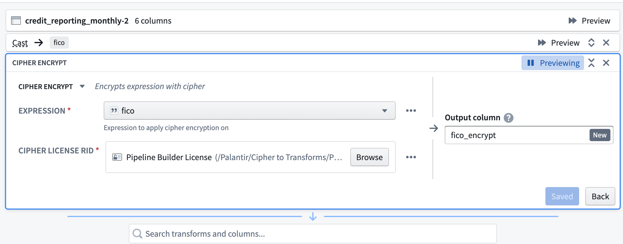 Pipeline Builder Cipher Encrypt