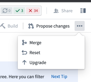 Branch options menu