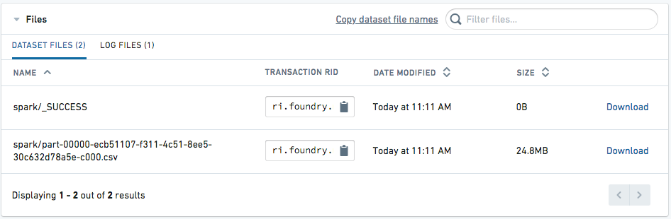 CSV available for download