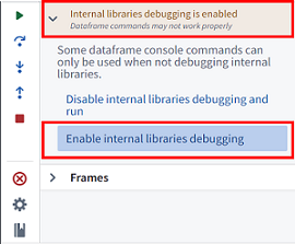 debugger internal libraries