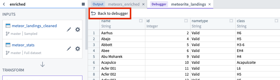 debugger return