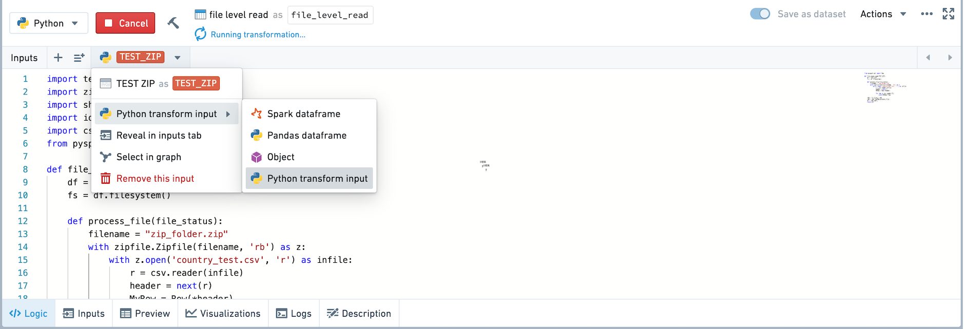 python-transform-input