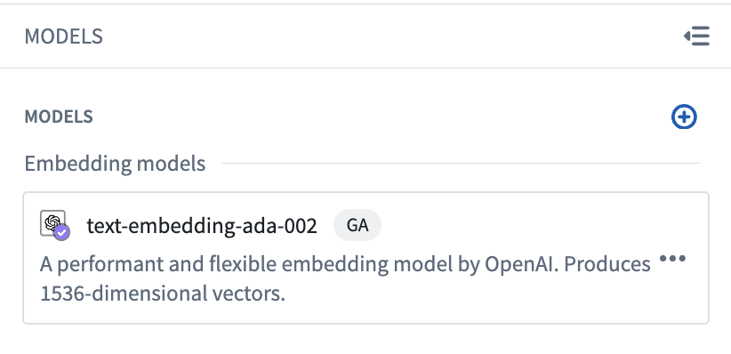 Imported embedding model