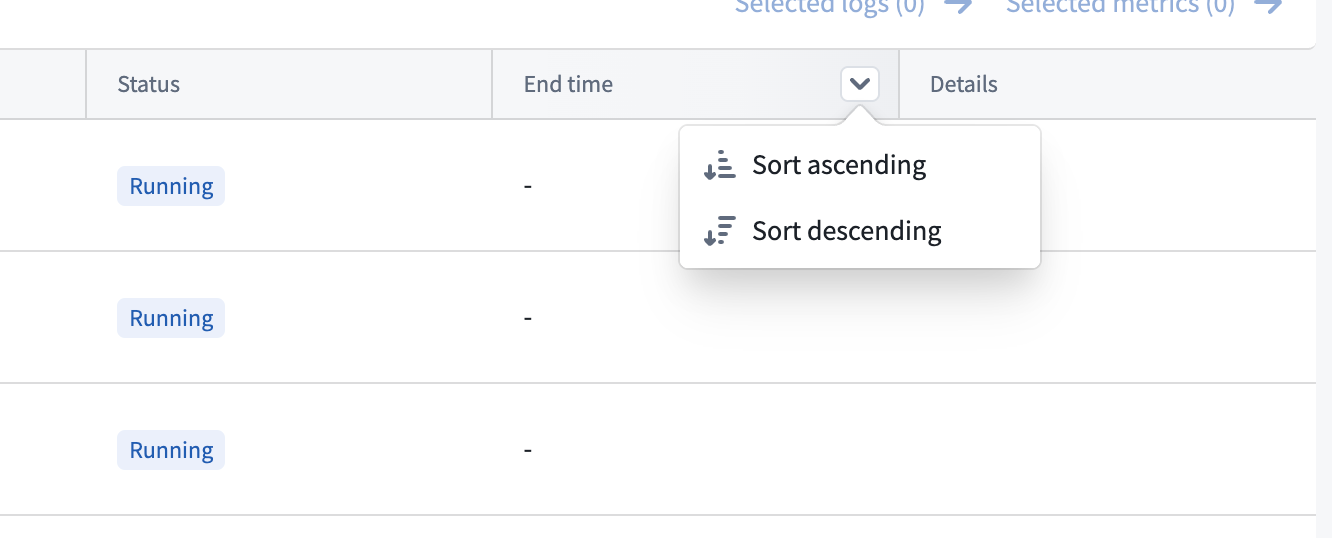 Compute module replica history sort by end time.