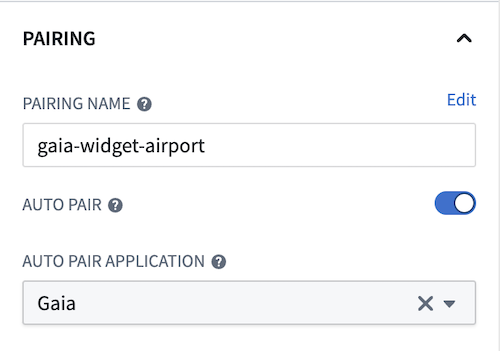 App pairing widget auto pair