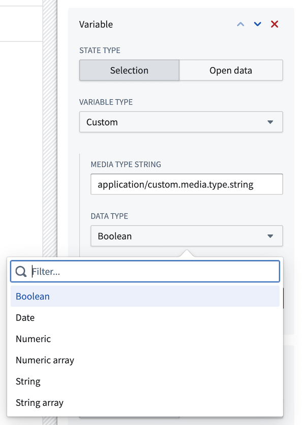 App pairing widget variable configuration