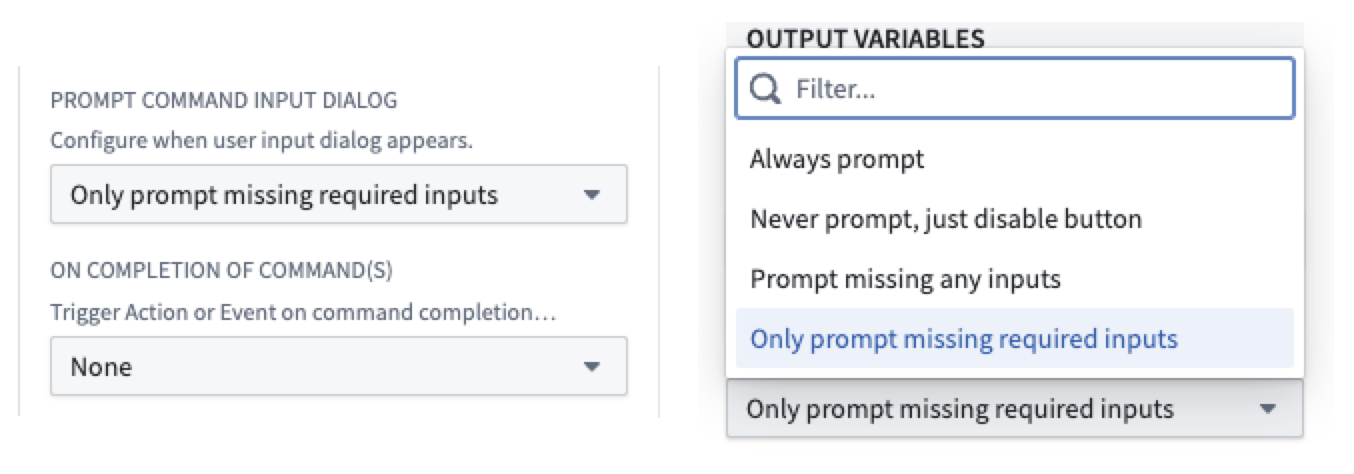 The Prompt command input dialog menu and its options are displayed.