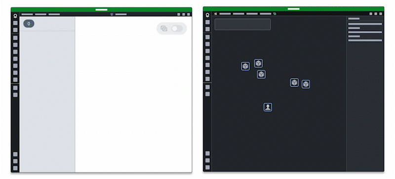 Use the App Pairing or Commands widgets to sync selection state between applications.