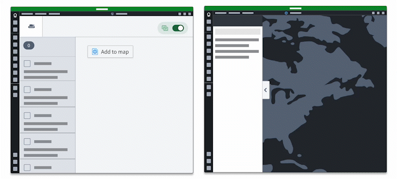 A user drags a map artifact from one application to another using drag and drop.