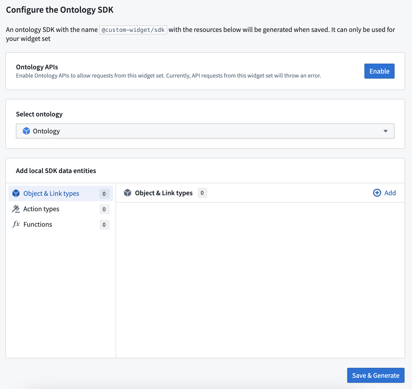 Configuring the OSDK screen.