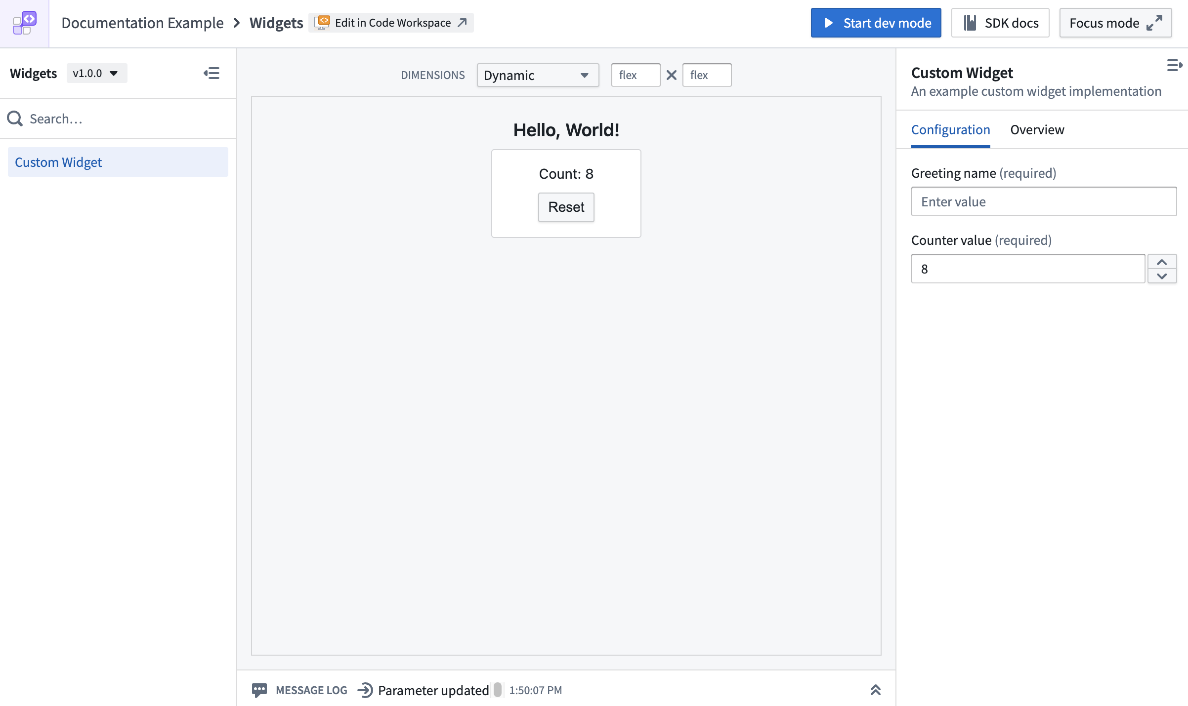 Preview your widget.