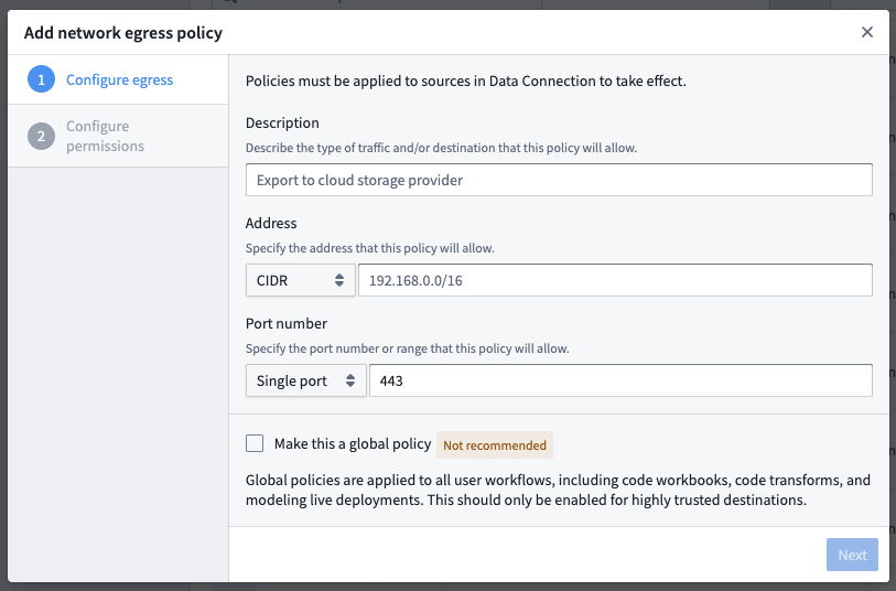 create network policy