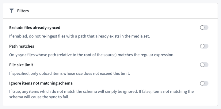 Media set sync filters