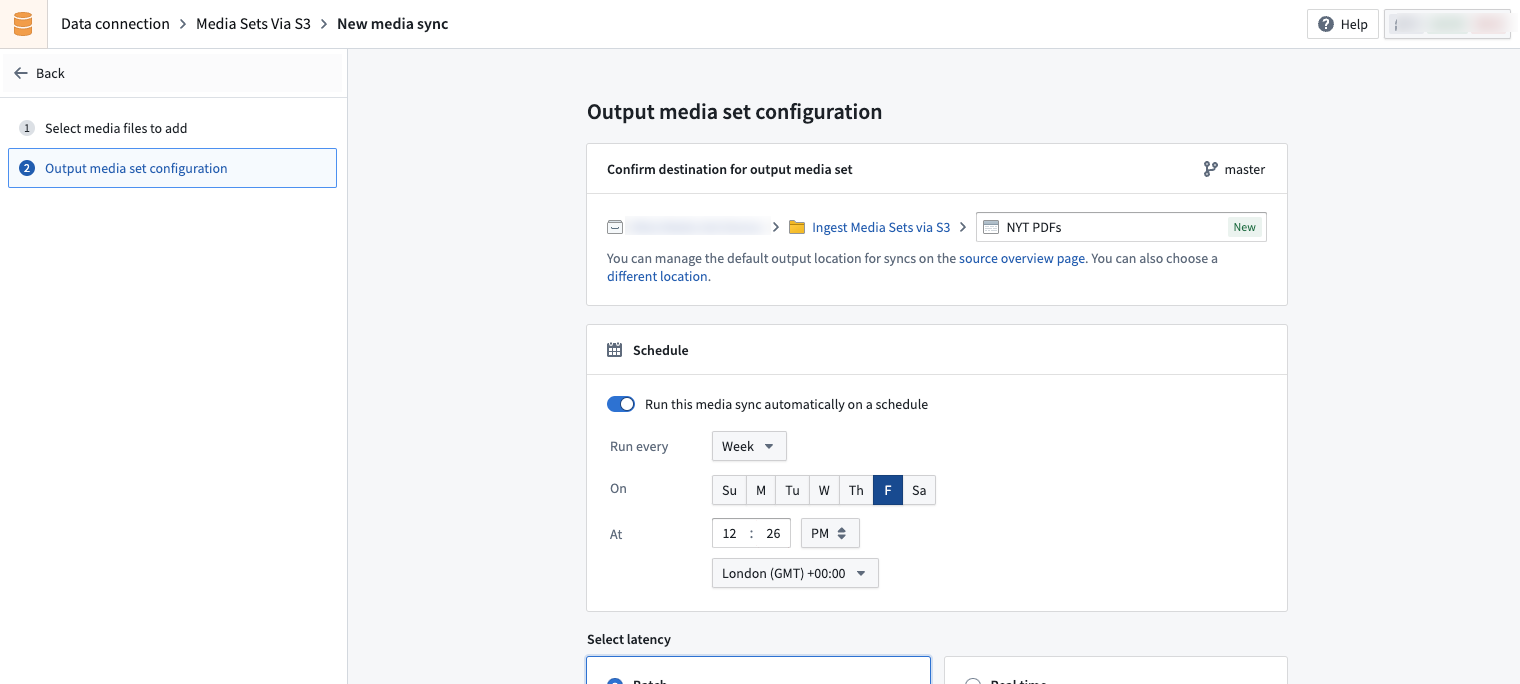 Media sync schedule